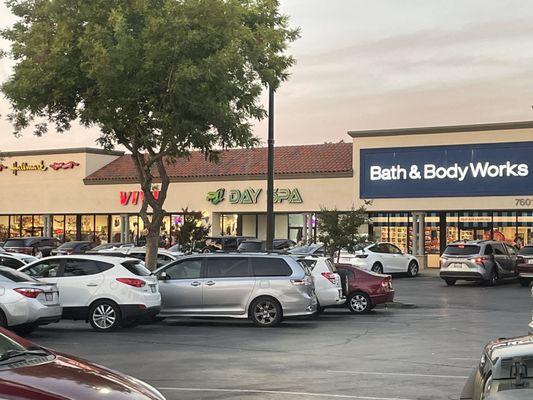 Most of the units are occupied in this busy shopping center