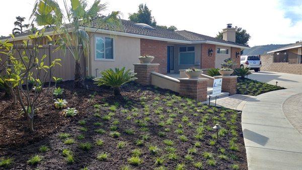 Pre cast pots and brick pilasters