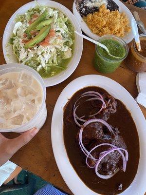 Mole, horchata, Enchiladas