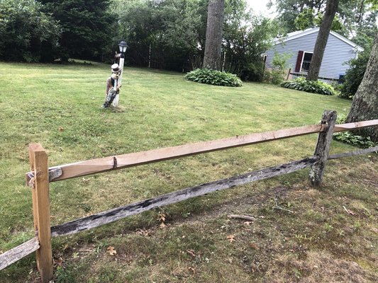 Wooden fence repair