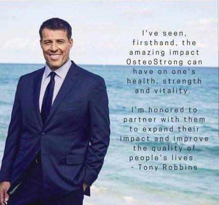 We are thankful to have Tony Robbins as a partner and business leader for OsteoStrong. #BetterTogether