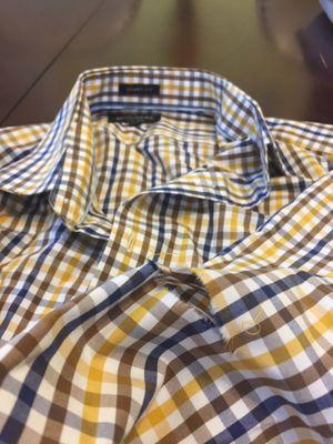 Huge rip on men's shirt sleeves - never happened at other cleaners. Owner accused a customer instead of trying to help - never again!!