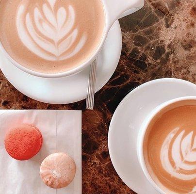 Macarons and lattes