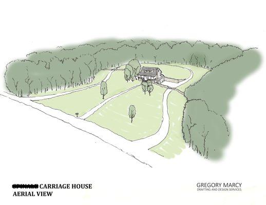 Hand drawn Carriage House rendering