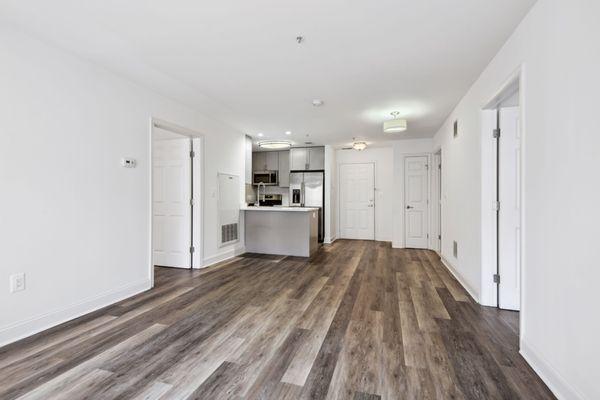 vacant living room looking towards entry