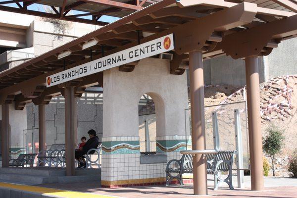 Los Ranchos Journal Center Rail Runner Station sitting area