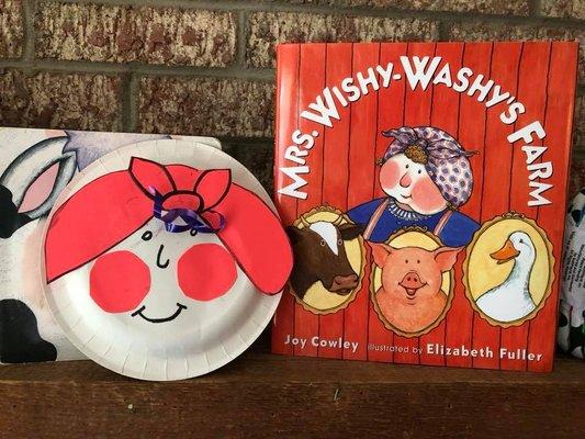 our monthly theme Mrs Wishy washy and our arts and craft activity give a better understanding of the message in the book.