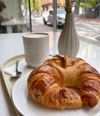 Latte and toasted Butter Croissant