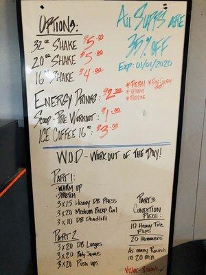 Menu and free workout for members