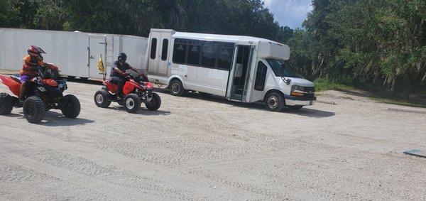 My grandson training with Woods ATV