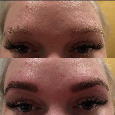 Brow wax and tint