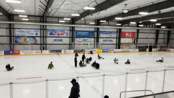 Reno Ice Sled Hockey scrimmage with Las Vegas Gilden Knights Sled Team