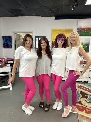 Sooo Lilly's team! L-r: Lilly, Cameron, Sally (massage therapist), Lynn (nail tech)