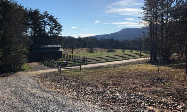 View of Fox Mountain from the spacious front porch.