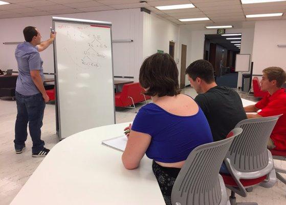 MathWizJohn handling an afternoon session in SDSU's Love Library!