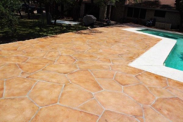 Concrete Flagstone Pool Deck