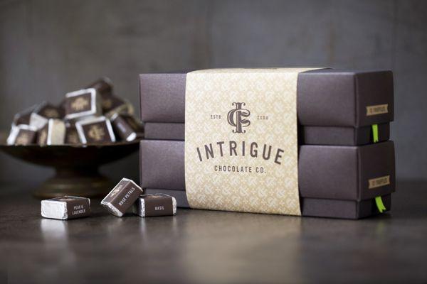 Packaging for Intrigue Chocolate Co.