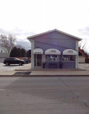 Front of salon on Midland Street.