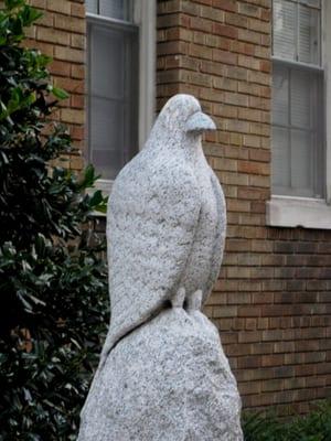 a sculpture outside of The West End Residence Hall