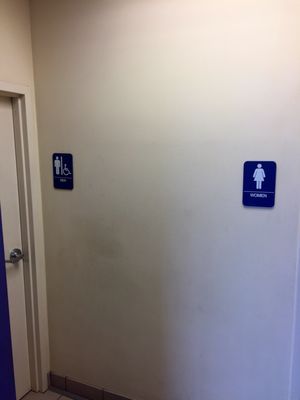 Gender specific restrooms.  XP