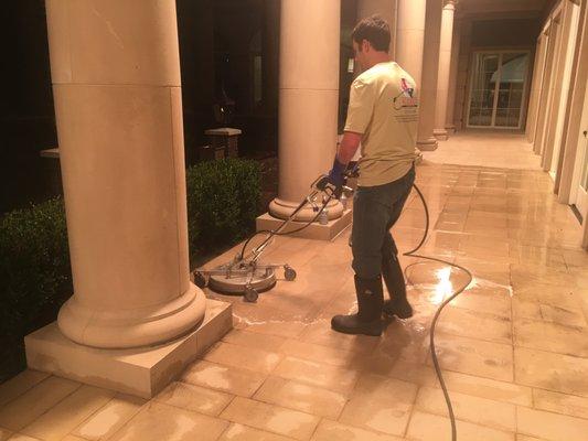 cleaning stone commercial patio