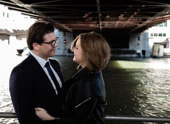 Chicago elopement downtown wedding city hall photographed by Matt Mrozinski on 3/13/2020 at the Riverwalk