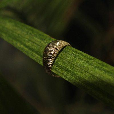 14k Yellow Gold Ripples Ring Vintage Jewelry