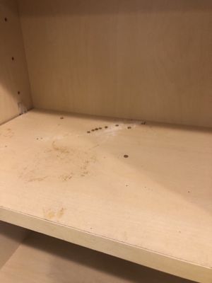 Cabinet left filthy despite paying for a move-out cleaning