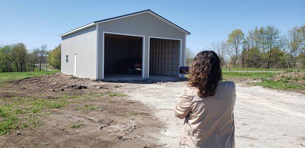 30X40 with 2 windows, a side door and two 12' roll-up doors, insulated 2X6 construction