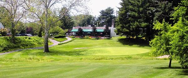 The 18th hole at Bala Golf Club