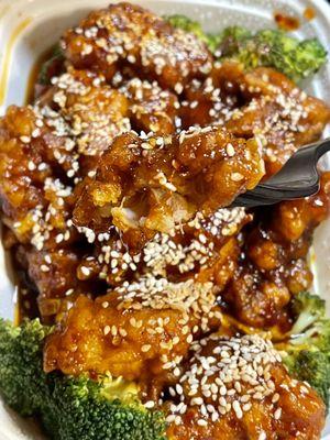 Sesame Chicken nice big chunks of chicken