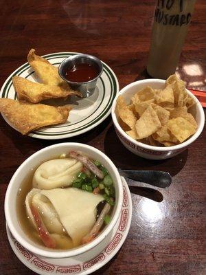 Won Ton soup, Cheese stuffed Wontons