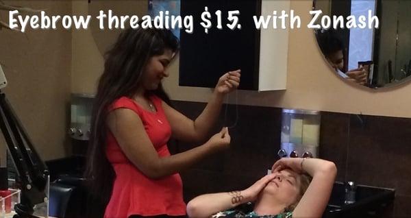 Eyebrow threading available.