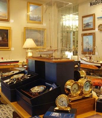 Skipjack Nautical Wares collection of new, vintage and antique Chelsea clocks & barometers.