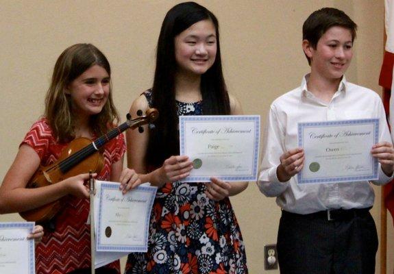 Some of Madeline's students at the June 2017 recital at the University City Branch Library.