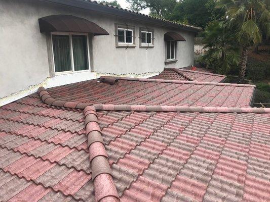 Tile reroof on the section of the house in Folsom.