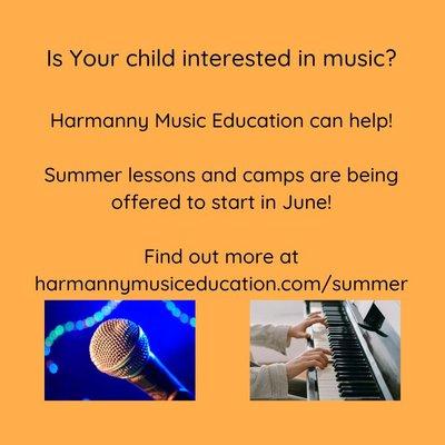 Harmanny Music Education offers piano, voice, trumpet, beginning guitar and ukulele lessons in Klein, Texas as well as online!