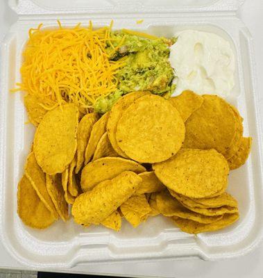 Mexican chips (guacamole, sour cream, cheese)