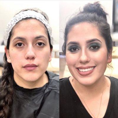 Night glam! Before and After