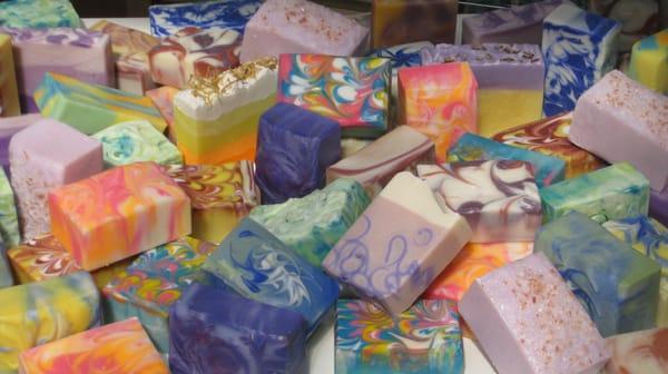 Tons of gorgeous soaps and bath products!