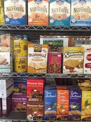 Great selection of gf and organic snacks.