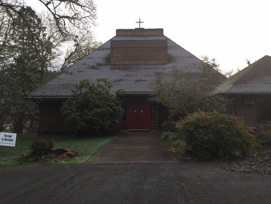 The church entrance.