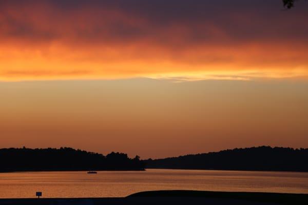 Sunset visible from dining deck.