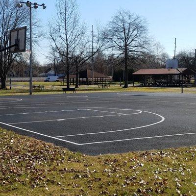 basketball courts and baseball fields