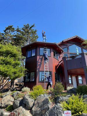 Cleaning Windows in Cambria