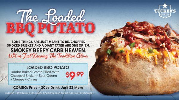 BBQ Loaded Potato - Smoked Beefy Carb Heaven.