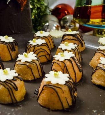 Strawberry Tea Cakes with Chocolate Drizzle