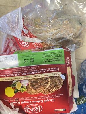 Frozen food with mold