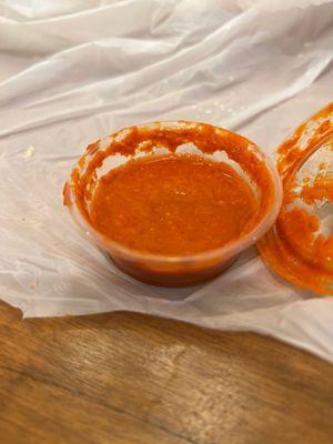 Hair in salsa.