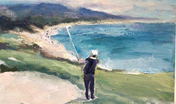 Golf at Pebble
10x16 oil
Framed in silver